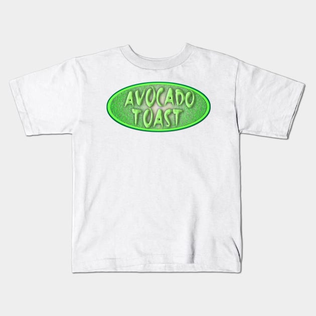 Avocado Toast Love Vintage Style Fun Logo Kids T-Shirt by Tshirtfort